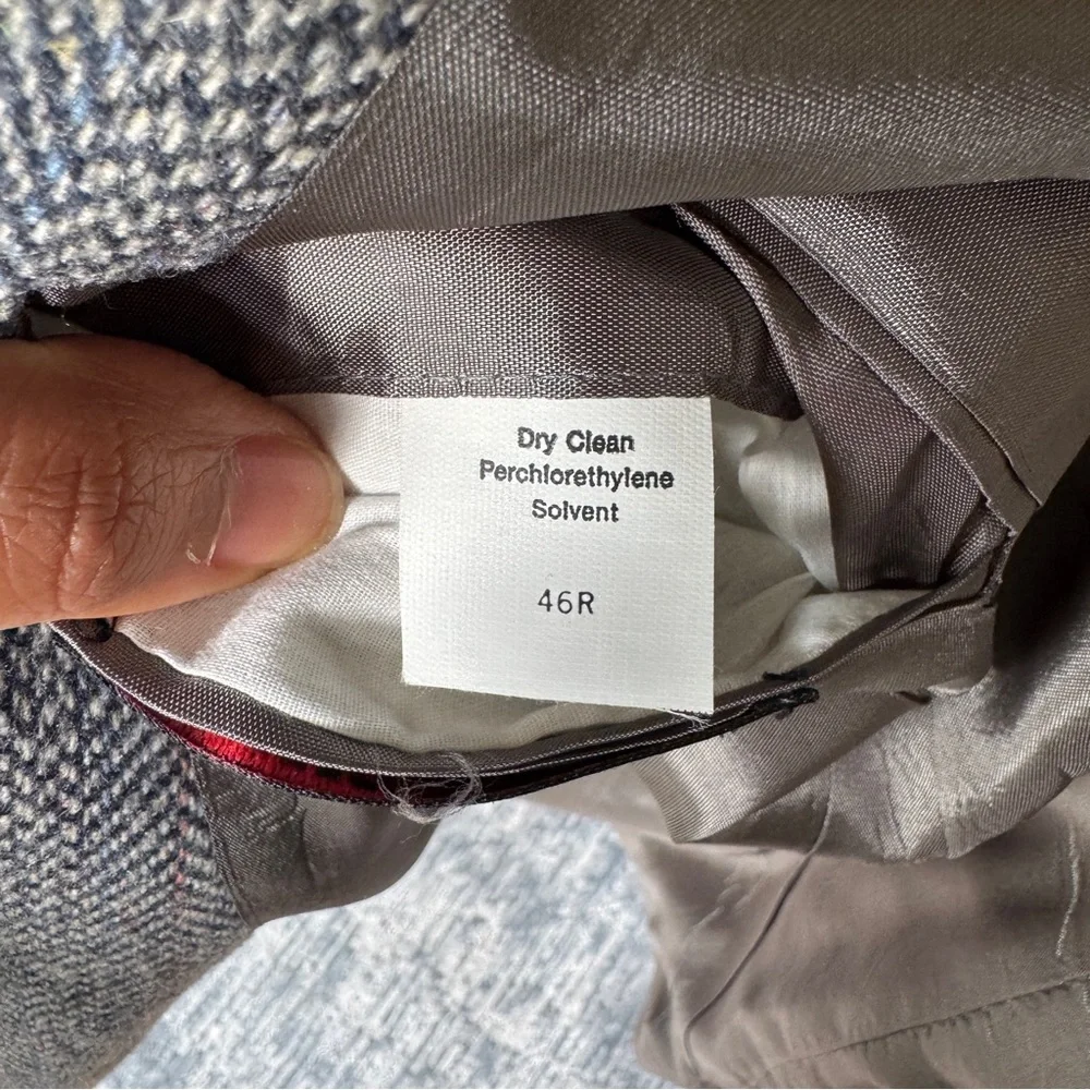 Vintage Blazer By The Blade Mens Gray Herringbone Two Buttons  Blazer Size‎ 46R